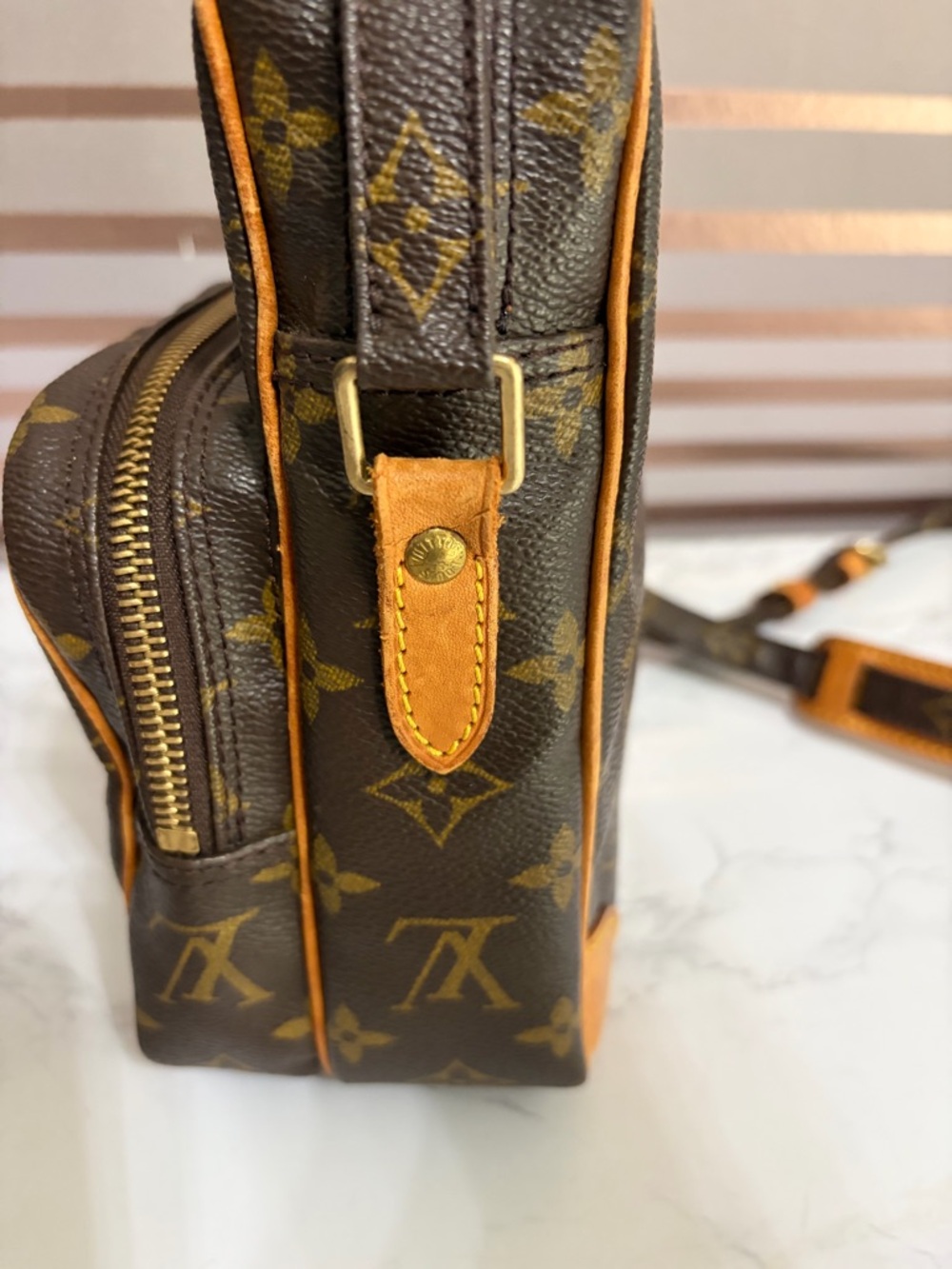 Louis Vuitton Brown Monogram Canvas Crossbody with Tan Trim - Picture 10 of 16